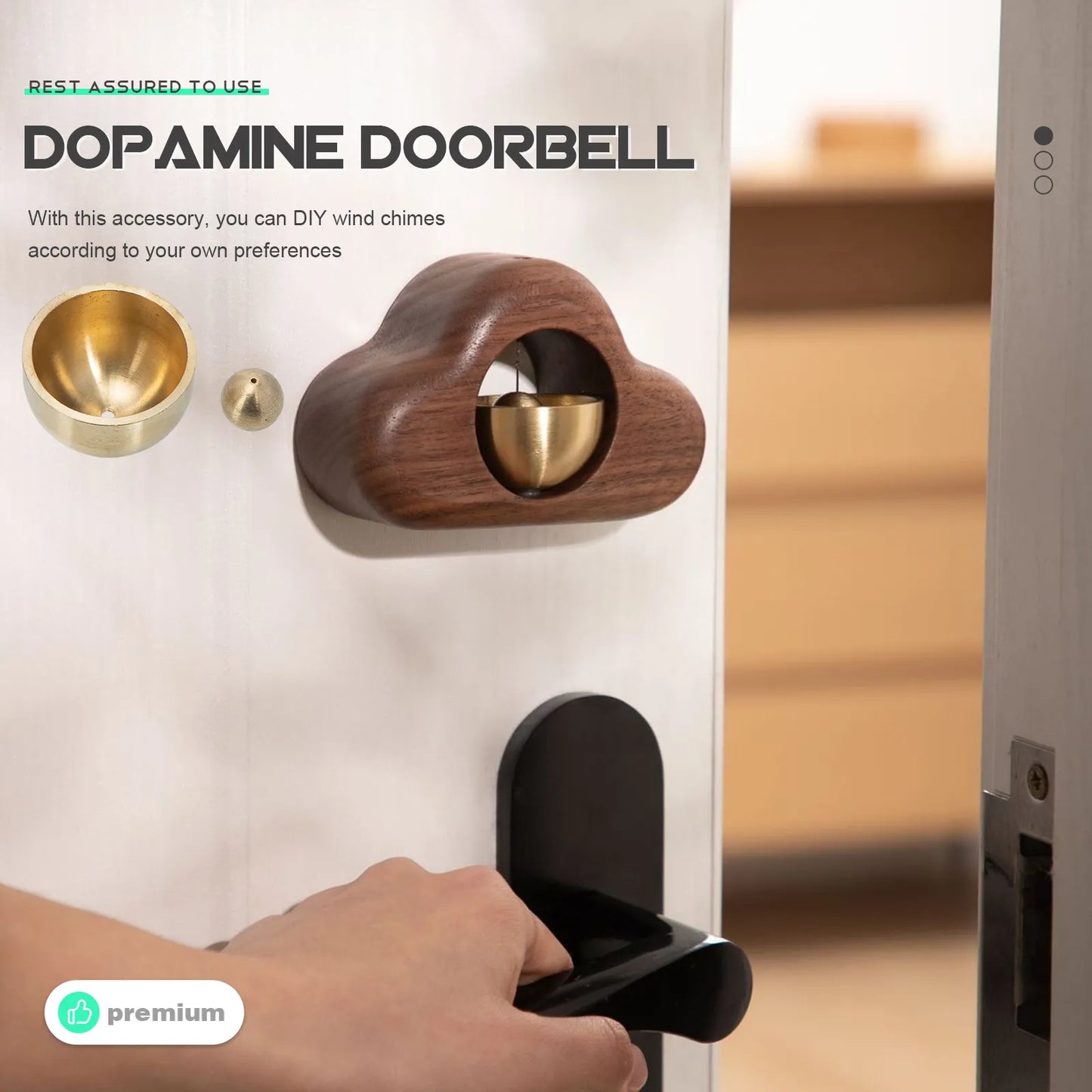 Dopamine Doorbell Wind Chime Accessory Refrigerator Metal Trim Wall Clock Replacement Bells Copper