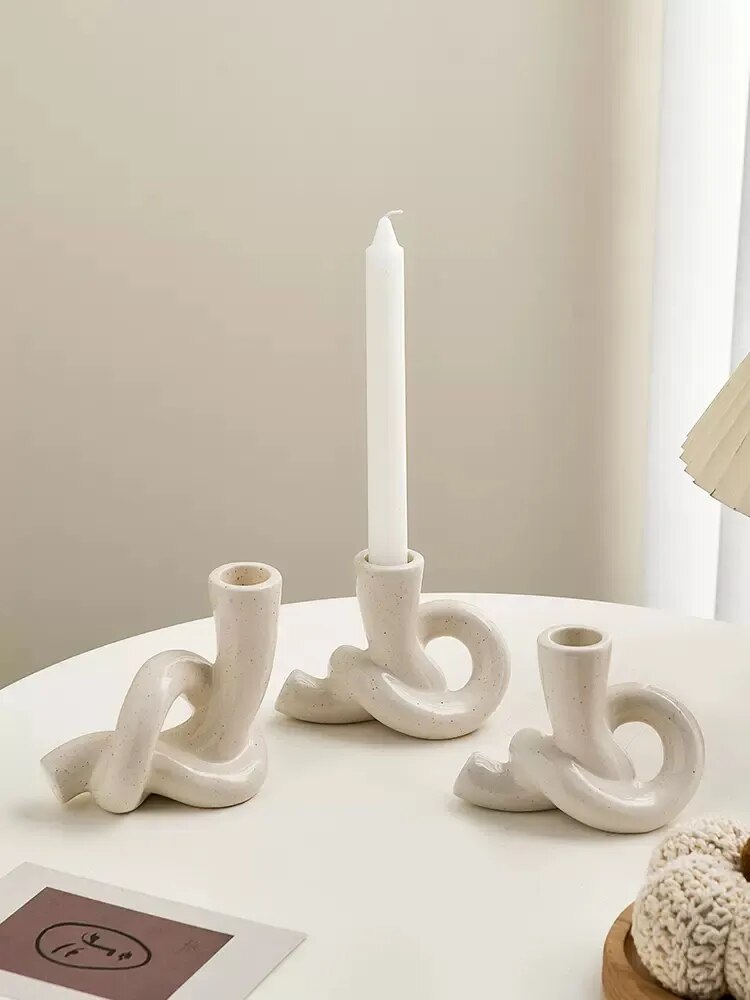 Ins candlestick decoration; silent wind cream wind wax candlestick household living room bedroom table romantic decoration