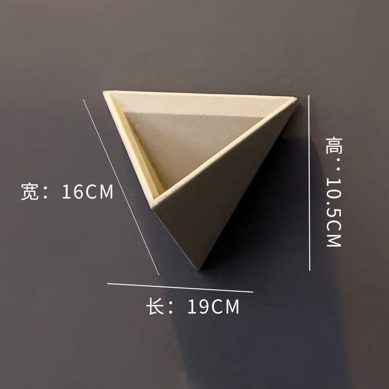 Vintage Nordic Wall Decoration Triangle Flower Ware Restaurant Simulation of Meaty Plants Flower Pot Garden Decoration