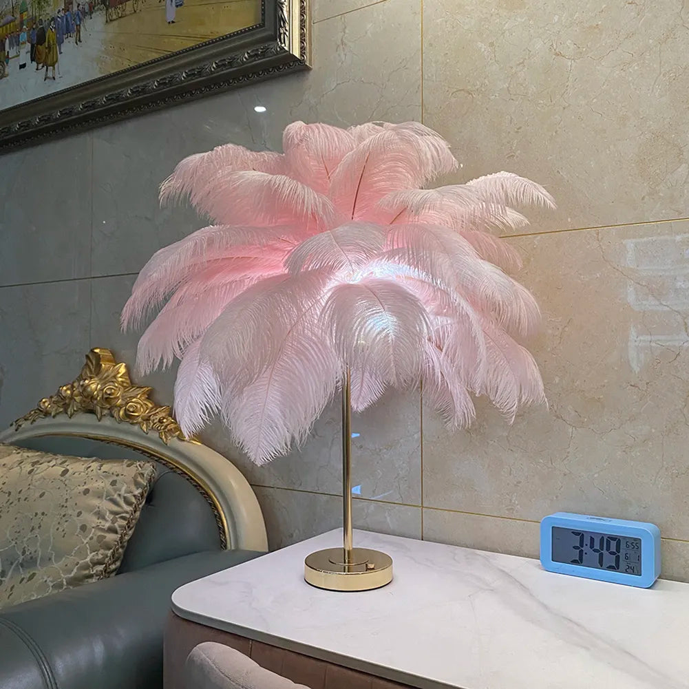 2022 New Touch Control Table Feather Lamp