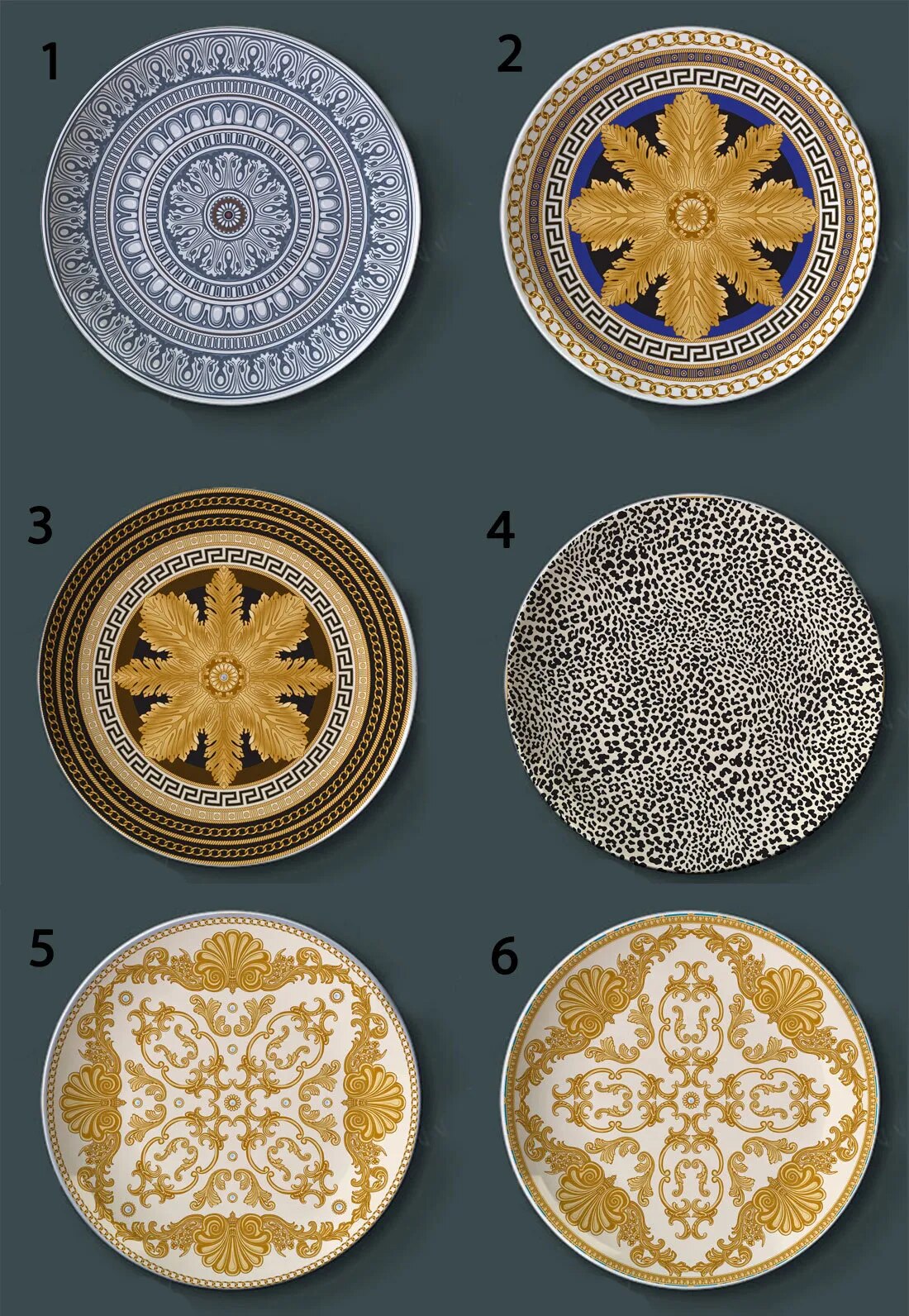 European Luxury Ornamental Decorative Plate with Orchid Motif Elegant Wall Display Exquisite Home Décor Accent - Ceramic