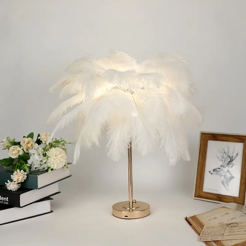 2022 New Touch Control Table Feather Lamp