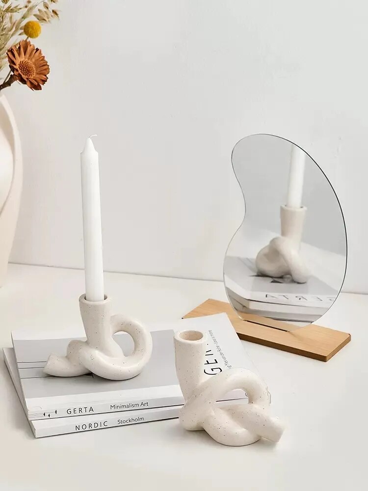 Ins candlestick decoration; silent wind cream wind wax candlestick household living room bedroom table romantic decoration