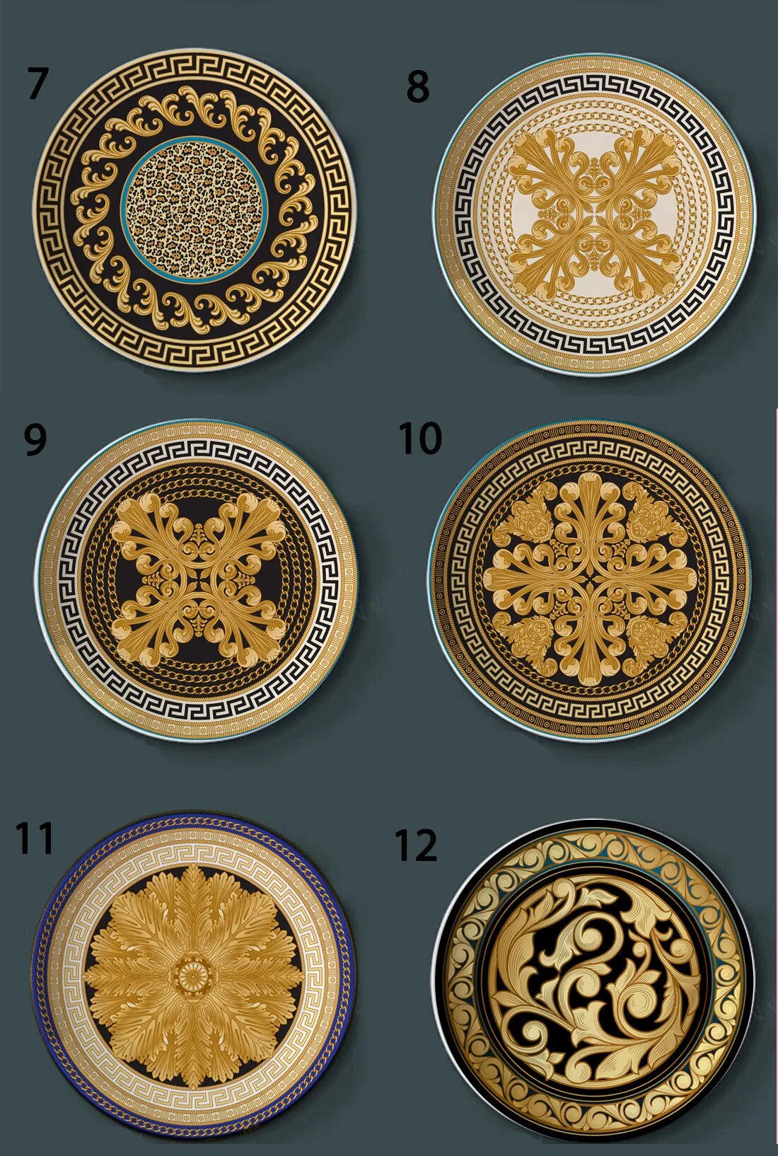 European Luxury Ornamental Decorative Plate with Orchid Motif Elegant Wall Display Exquisite Home Décor Accent - Ceramic