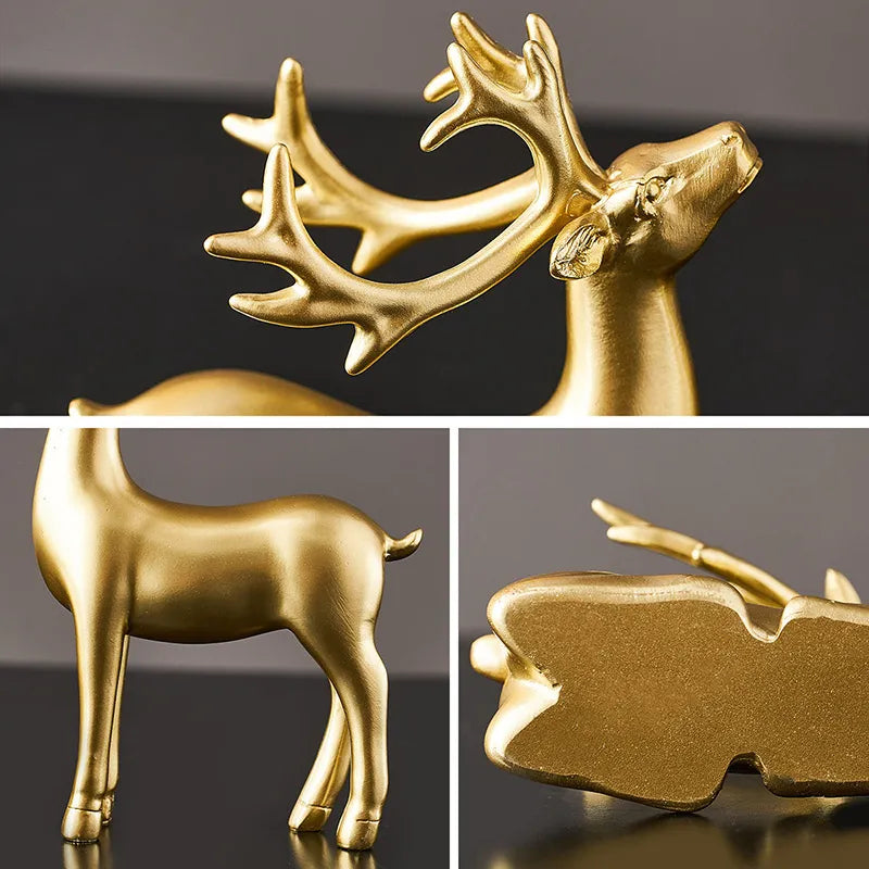 Decorative Figurines Luxury Home Decoration Accessories Animal Figurines Golden Ornaments Abstract Art Modern Living Room Decor