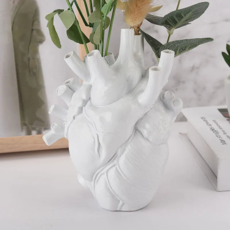 Anatomical Heart Vase Resin Heart Shape