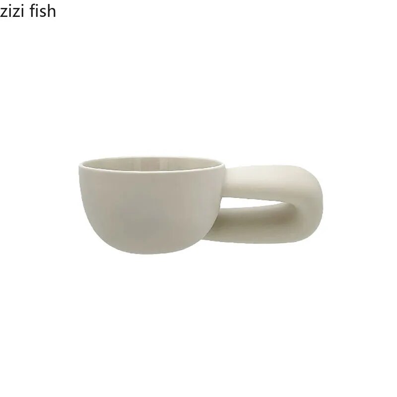 Simple Ceramic Mug Creative Big Handle Coffee Mug Office Afternoon Tea Milk Cup Juice Cup Water Cup Tea Cups Household Products