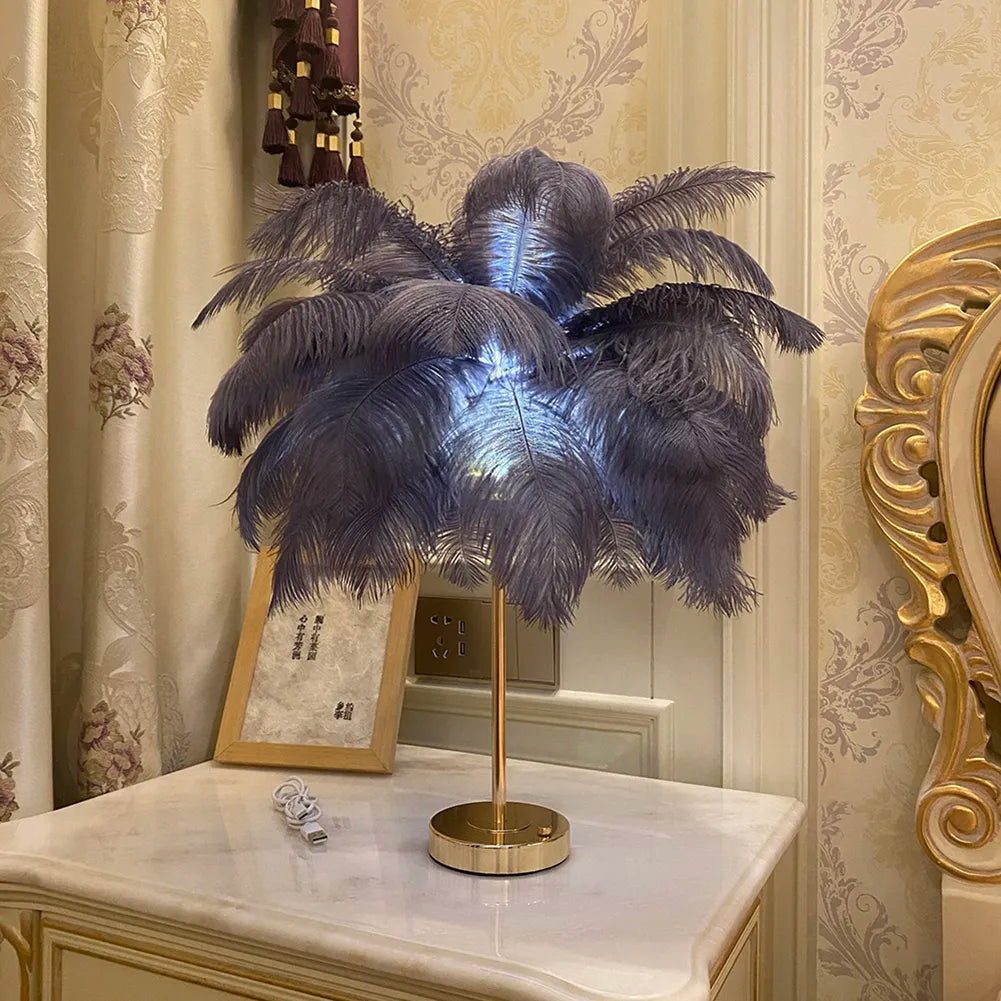 2022 New Touch Control Table Feather Lamp