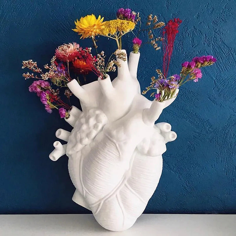 Anatomical Heart Vase Resin Heart Shape