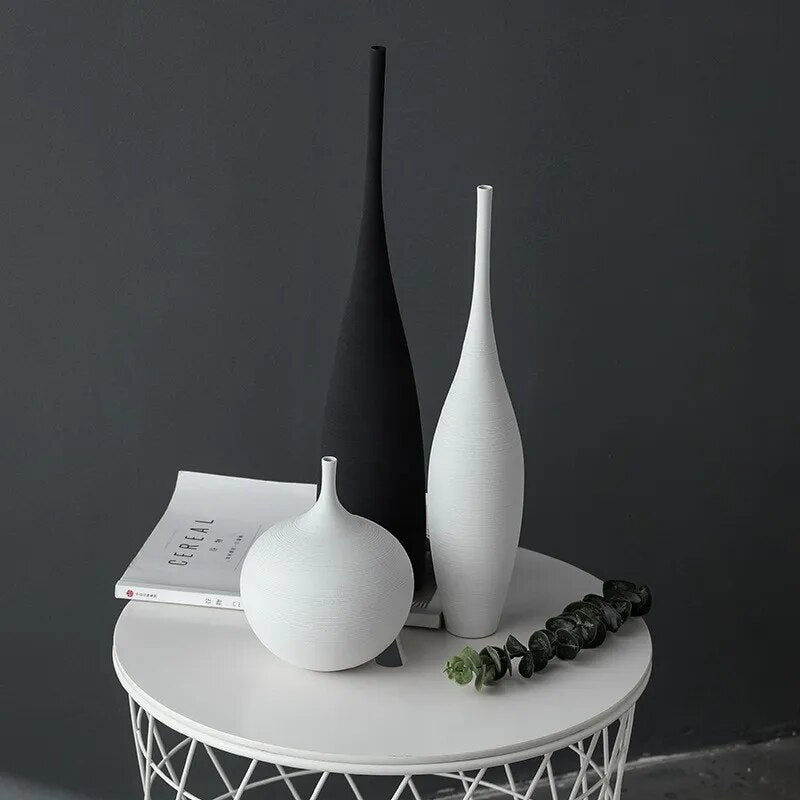 Modern Minimalist Handmade Art Zen Vase Ceramic Ornaments Living Room Model Home Decoration