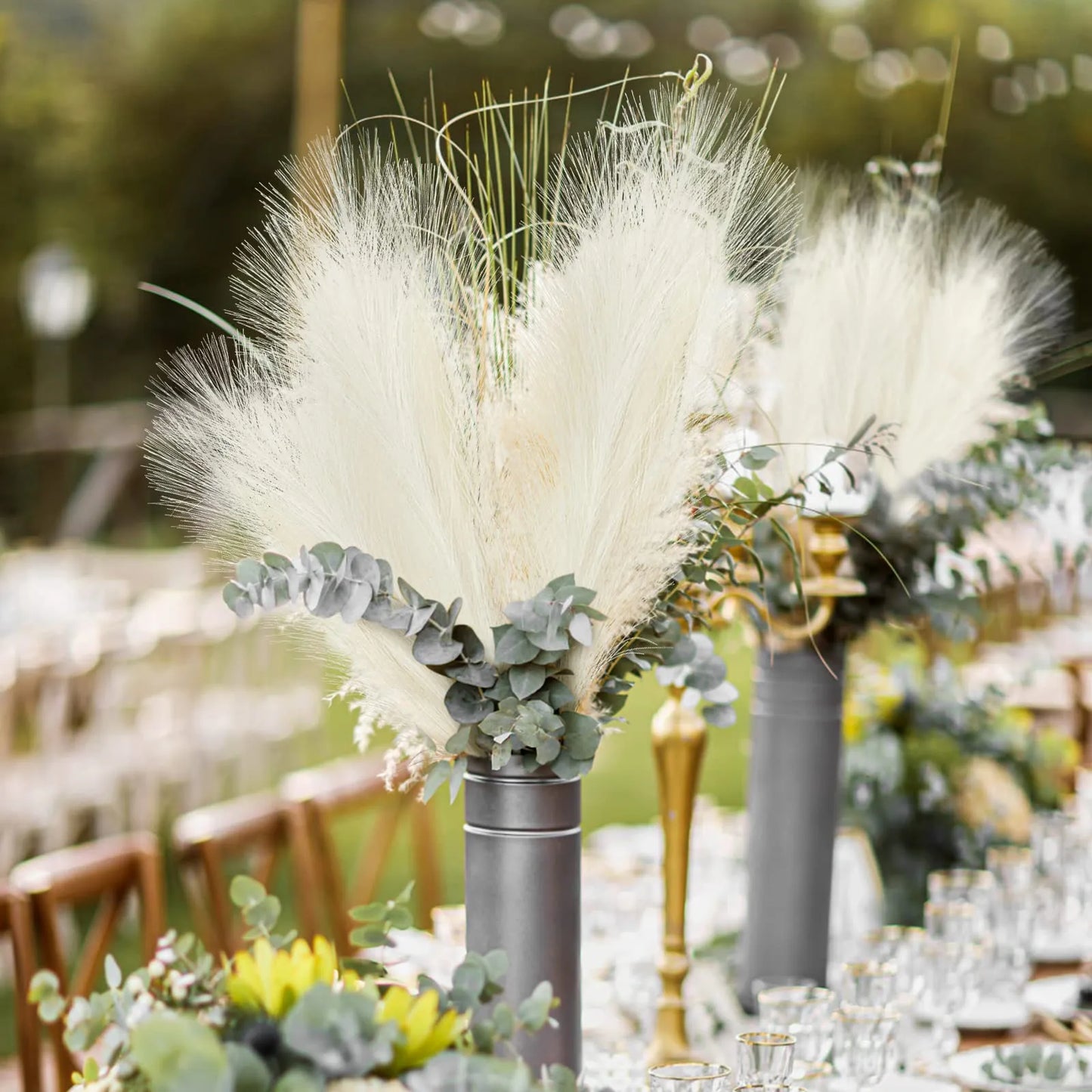 Artificial Fluffy Pampas Grass Bouquet 10pc