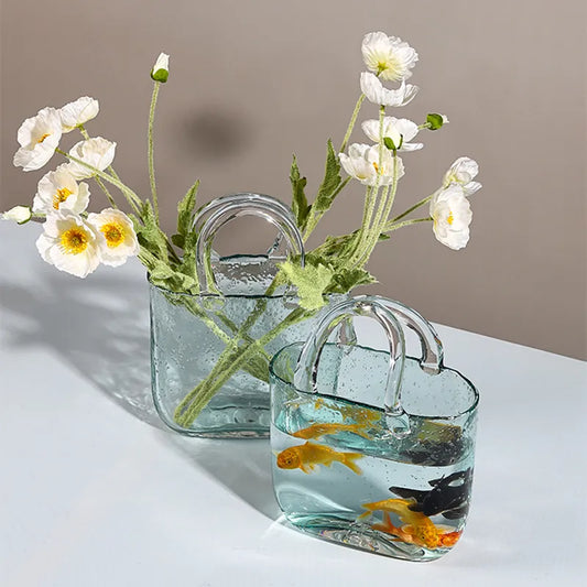 Glass Flower Vase Nordic Style Glasses For Plants Transparent Bubble Glass Flower Vases Flower Pot Home Decor Table Ornaments