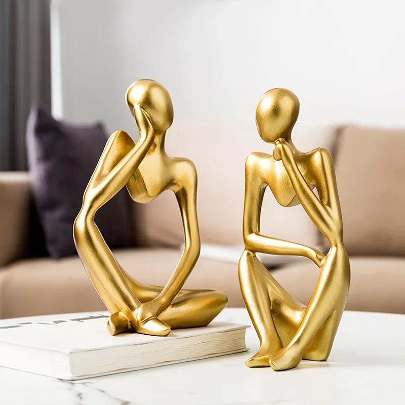 Decorative Figurines Luxury Home Decoration Accessories Animal Figurines Golden Ornaments Abstract Art Modern Living Room Decor