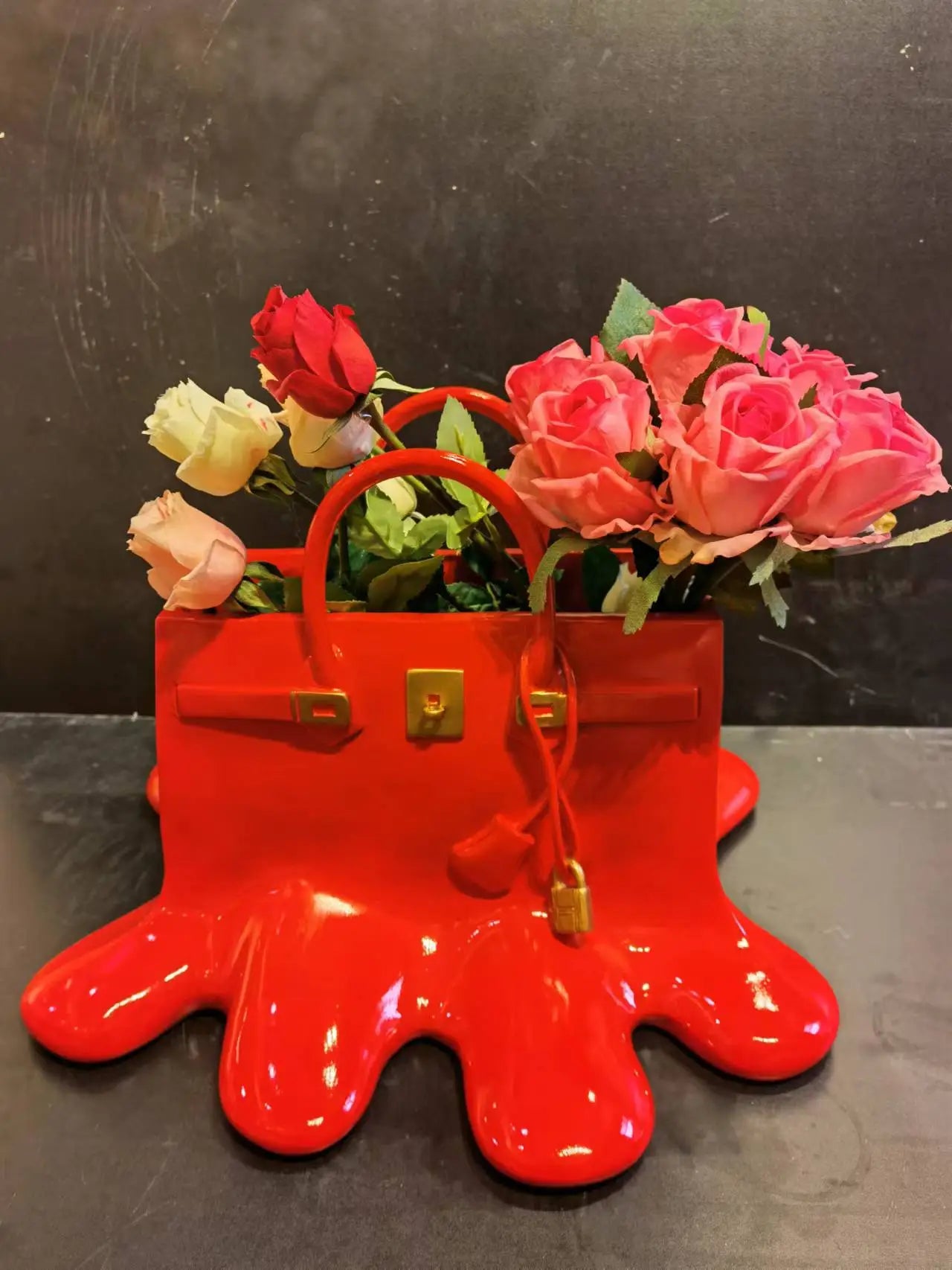 Creative Resin Flowers Bag Vase