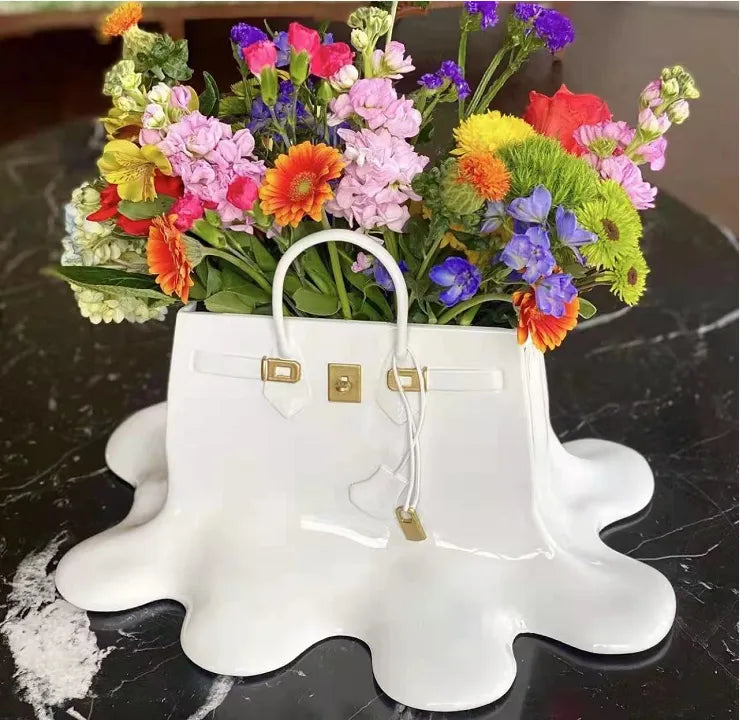 Creative Resin Flowers Bag Vase