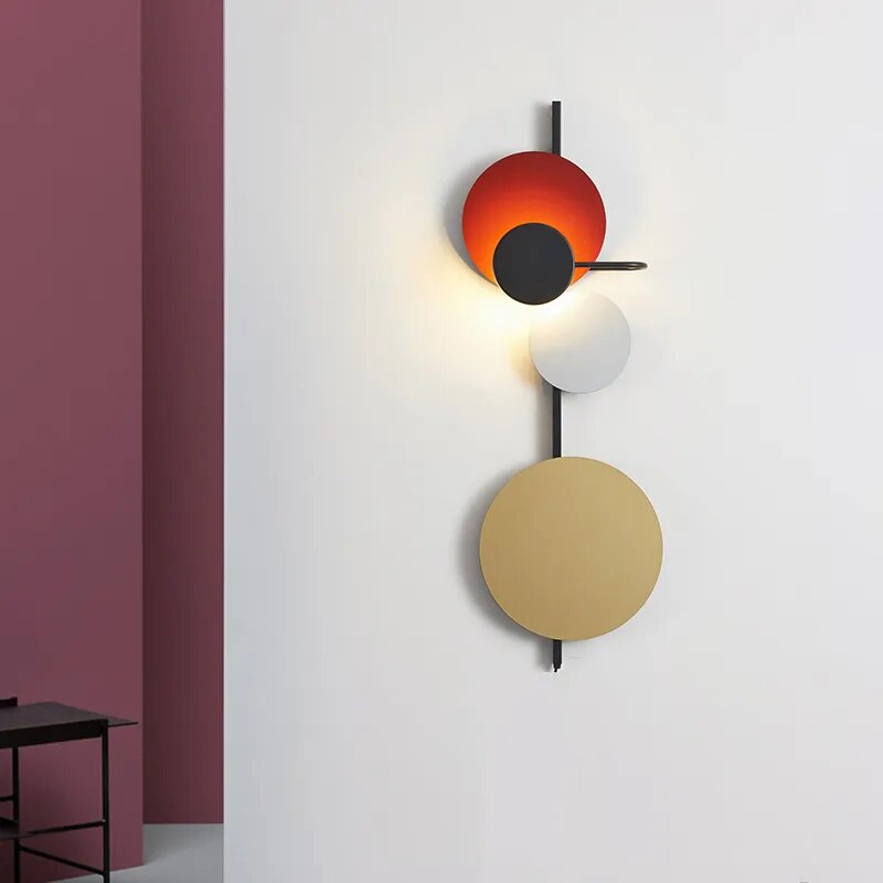 Round wall lamp Nordic Personality Colorful Metal indoor lighting wall Art DIY Planet Dinner Bedside minimalist wall light